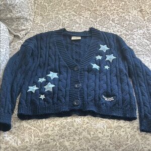 Taylor Swift Blue Cardigan with Star Pattern- midnights